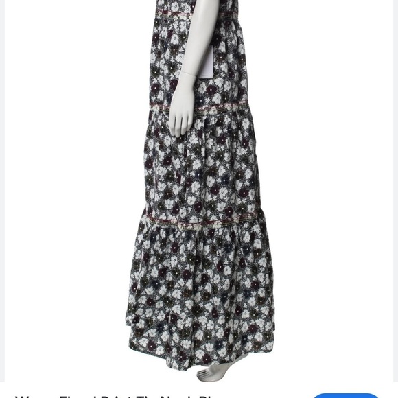 - Warm floral print maxi. Marked 1 which I think is one size. Measures as small - Picture 2 of 10